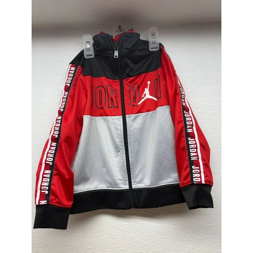 Air Jordan Kids Track Jacket Size: 4-5Yrs Full Zip Red Black Gray